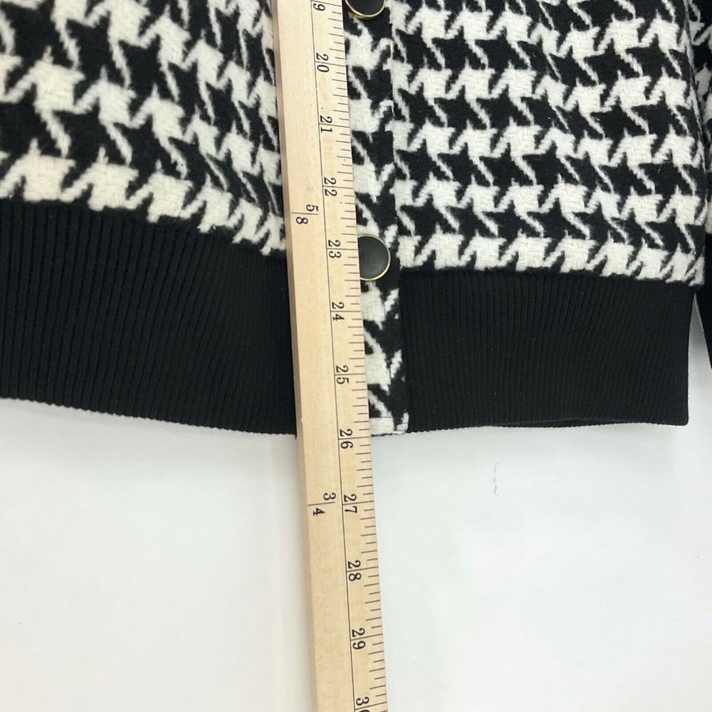 L'Academie Jacket Women Sz S The Sophia Bomber Black White Houndstooth $178 Nwt - Picture 11 of 11